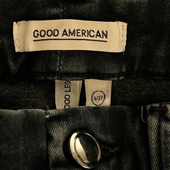 Good American Good Legs Skinny Jeans Distressed Knee Size 4/27 - Picture 6 of 7